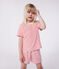 Pijama infantil corto de algodón a rayas rojo MARSHMALLOW/ SPI