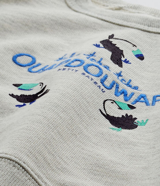 Sudadera bebé de niño en muletón gris BELUGA CHINE