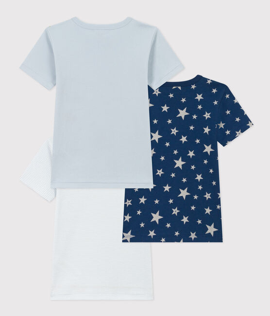 Juego de 3 camisetas de manga corta de algodón estrella para niño variante 1