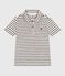 Polo infantil de algodón de manga corta a rayas blanco AVALANCHE/azul SMOKING