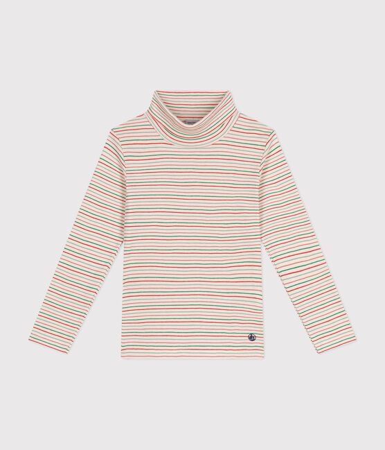 Camiseta de cuello alto de algodón para niña blanco AVALANCHE/ MULTICO