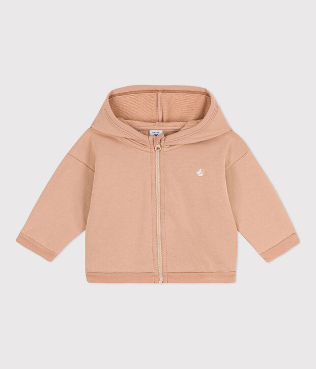 Sudadera con capucha para beb&eacute; beige
