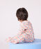 Pijama de terciopelo con estampado de flores para bebé blanco MARSHMALLOW/blanco MULTICO