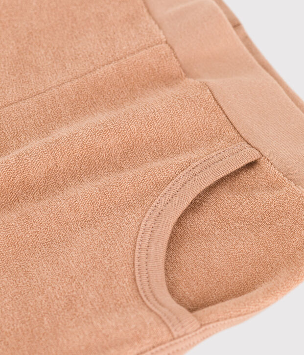 Shorts de rizo para ni&ntilde;a beige