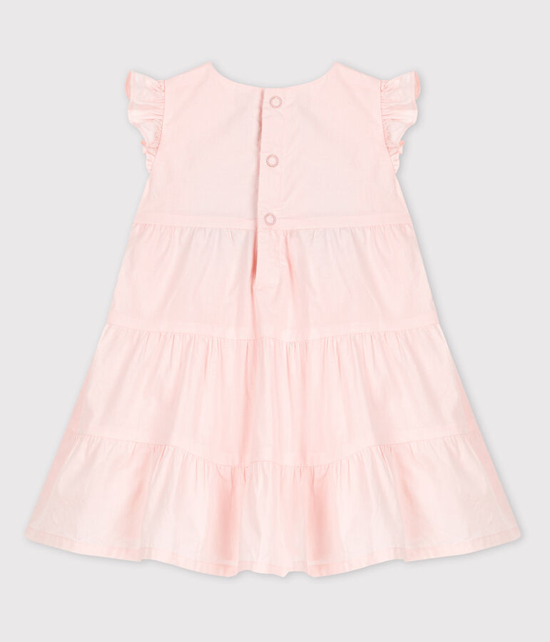 Vestido sin mangas de beb&eacute; de popelina rosa FLEUR