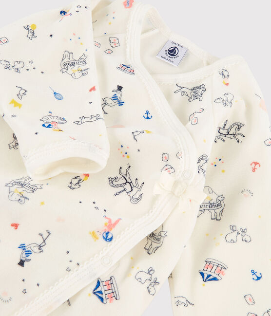 Pelele de terciopelo con estampado para bebé niña blanco MARSHMALLOW/blanco MULTICO