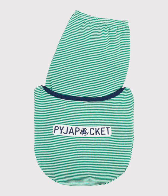 Pijama de mil rayas verde de niño pequeño con acanalado verde PRADO/blanco MARSHMALLOW