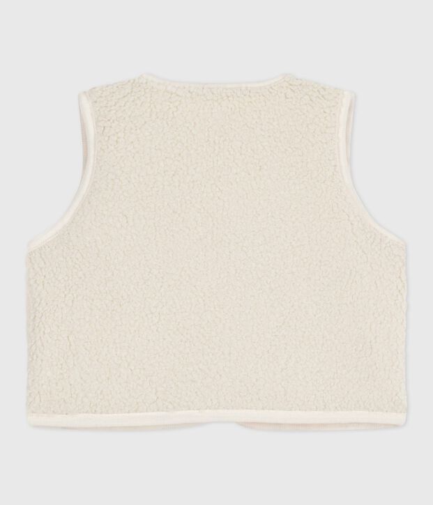 Chaleco estampado de popelina de algod&oacute;n y borreguito para beb&eacute; crudo/multicolor