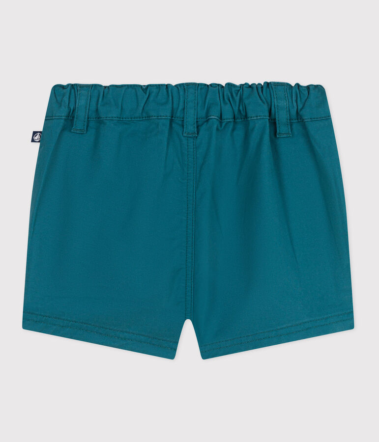 Shorts lisos de sarga para beb&eacute; verde