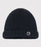 Gorro de punto tricotado con forro polar para bebé azul SMOKING