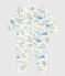Pijama sin pies de algodón estampado para bebé blanco MARSHMALLOW/blanco MULTICO