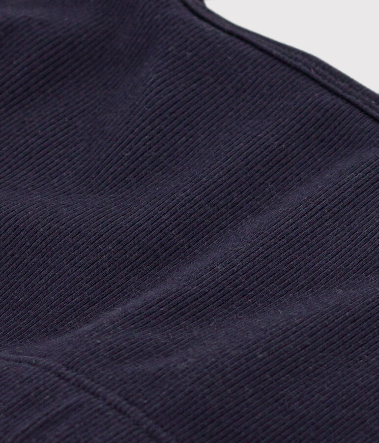 Sujetador liso de algod&oacute;n y elastano de mujer azul