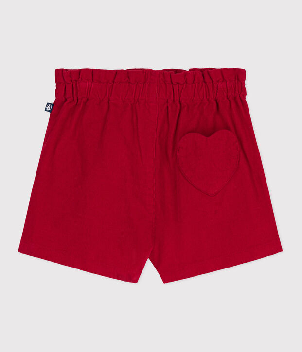 Shorts de pana lisa para beb&eacute; rojo
