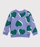 Sudadera infantil de algod&oacute;n con estampado de corazones violeta/multicolor