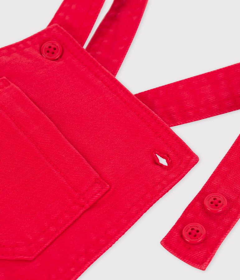 Peto corto de tejido vaquero colorido de beb&eacute; rojo