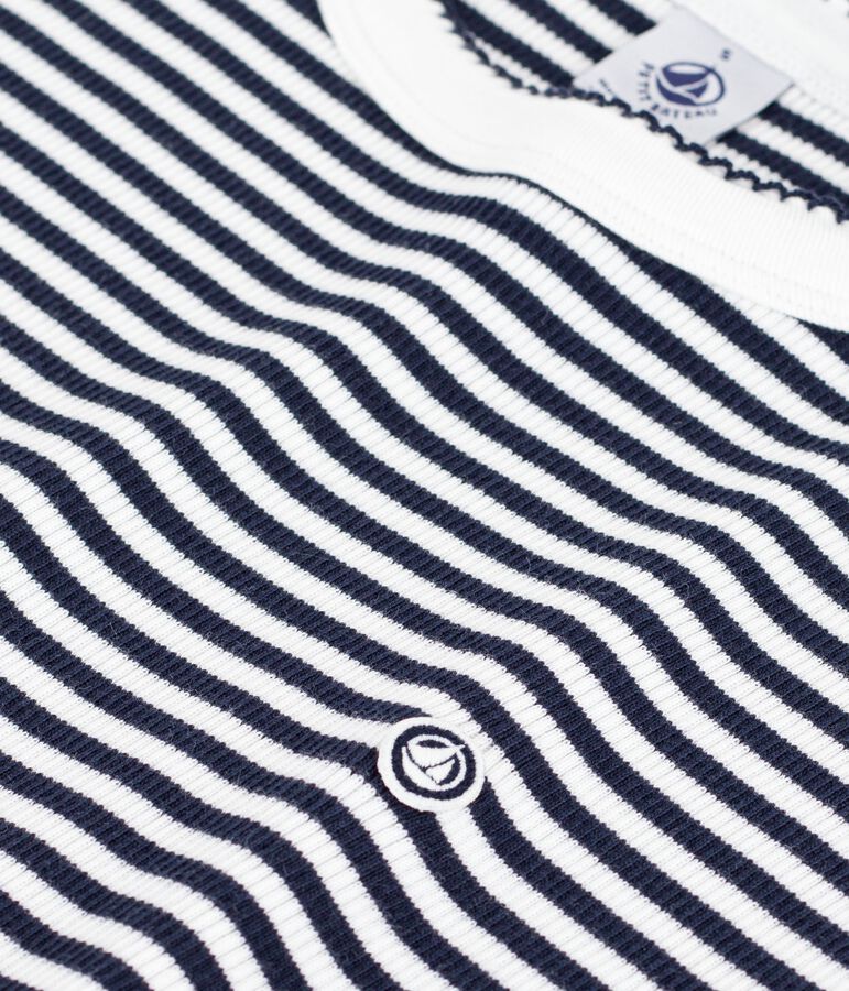 Vestido corto de algod&oacute;n para mujer azul/blanco