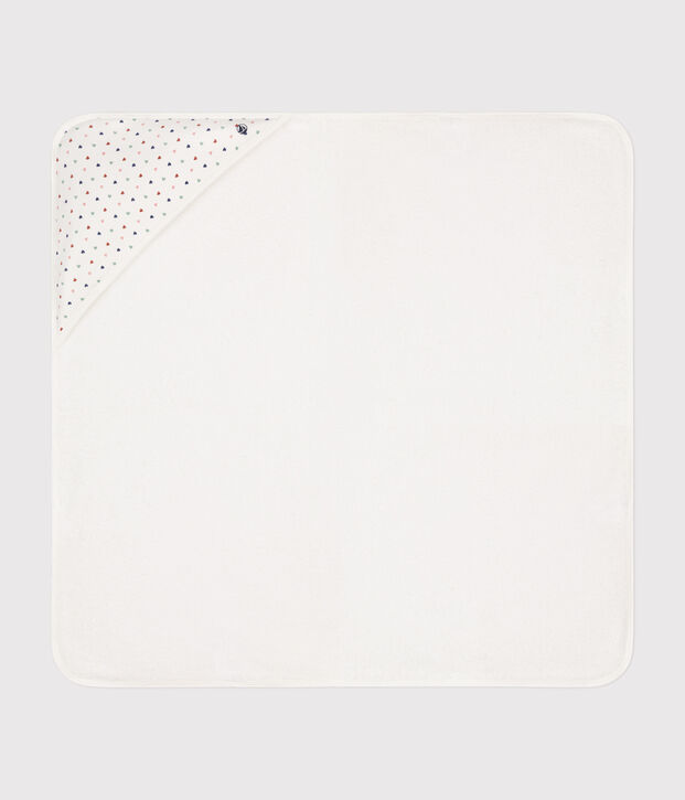 Capa de ba&ntilde;o de algod&oacute;n blanco/multicolor