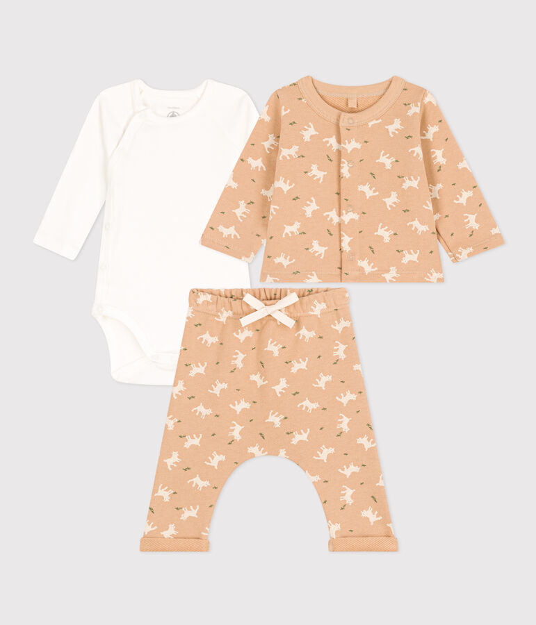 Conjunto de mulet&oacute;n estampado para beb&eacute; beige/multicolor