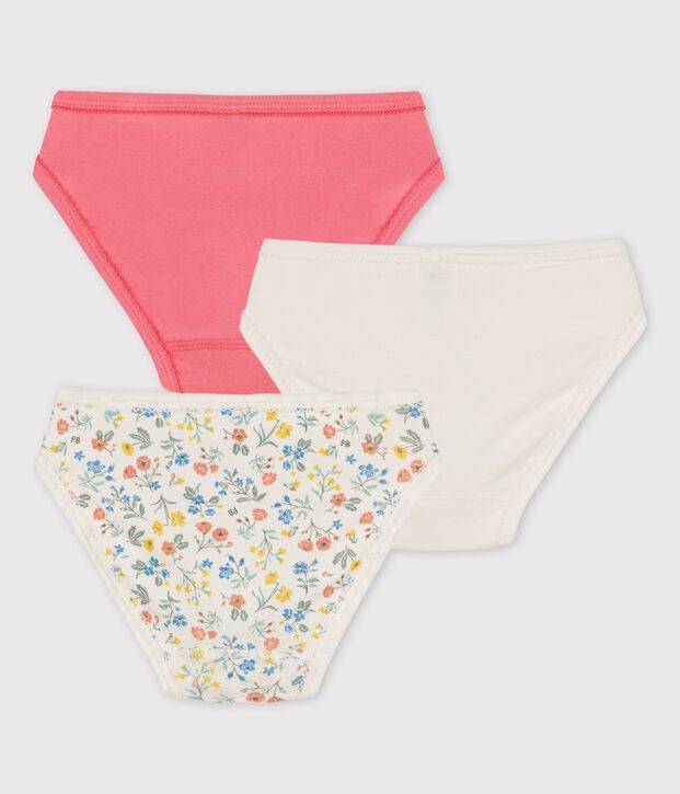 Juego de 3 braguitas de flores de algod&oacute;n de ni&ntilde;a multicolor