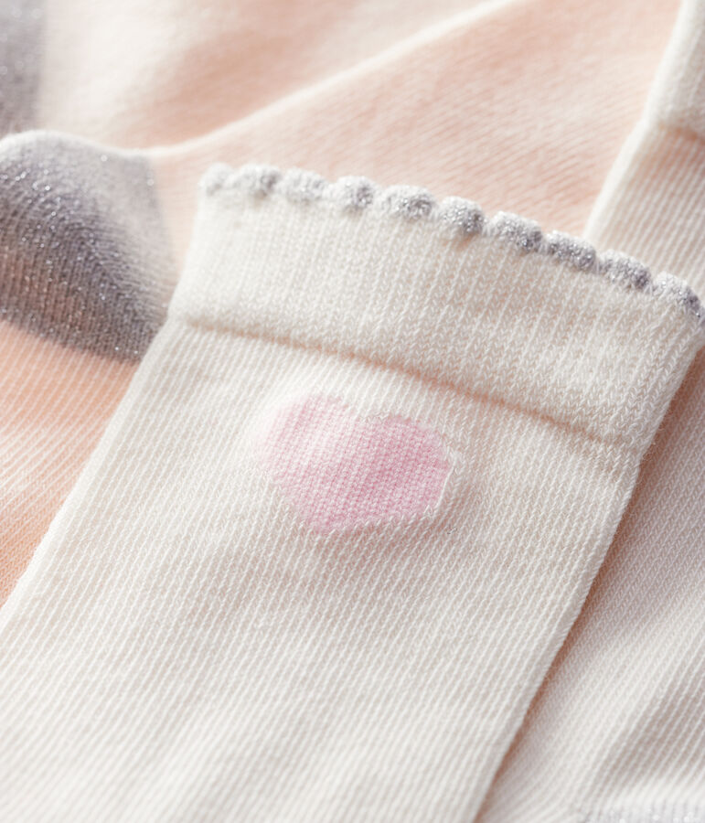 Juego de 2 pares de calcetines de ni&ntilde;a multicolor