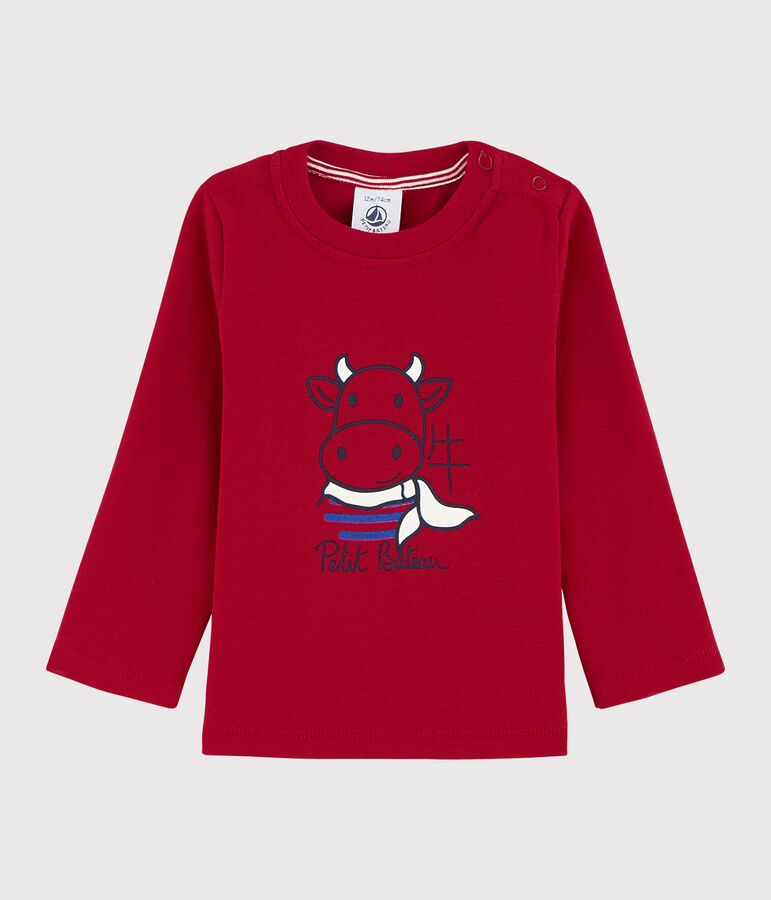 Camiseta de manga larga de algod&oacute;n para beb&eacute; ni&ntilde;o rojo