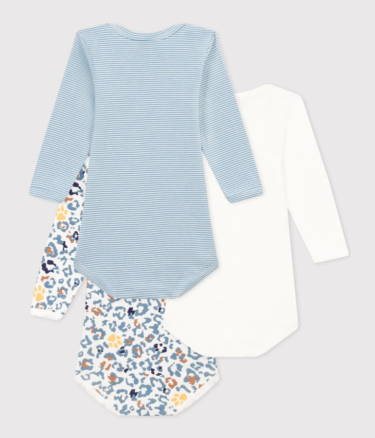 Lote de 3 bodis de algod&oacute;n de manga larga para beb&eacute; variante 1