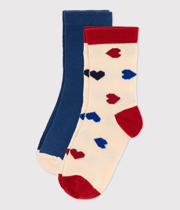 Juego de 2 pares de calcetines para ni&ntilde;a multicolor