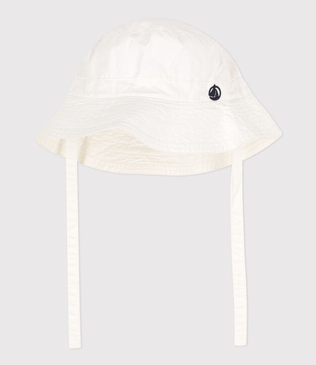 Gorro de lluvia de sarga para beb&eacute; blanco