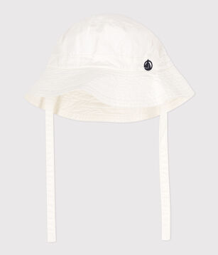Gorro de lluvia de sarga para bebé blanco