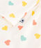 Pijama corto infantil de algodón con estampado de corazones blanco MARSHMALLOW/blanco MULTICO