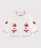 C&aacute;rdigan de punto tricotado de lana y algod&oacute;n con estampados jacquard para beb&eacute; blanco/rojo