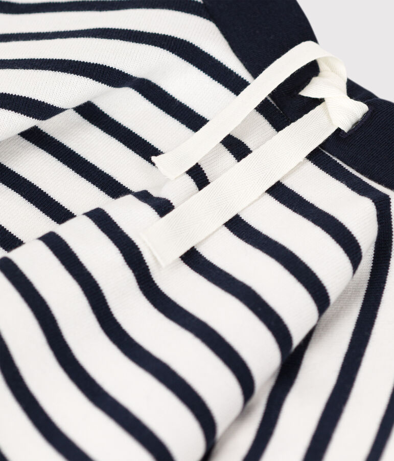 Falda a rayas de algod&oacute;n grueso de ni&ntilde;a blanco/azul