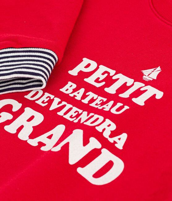 Sudadera infantil de algodón con estampado rojo POMPEI