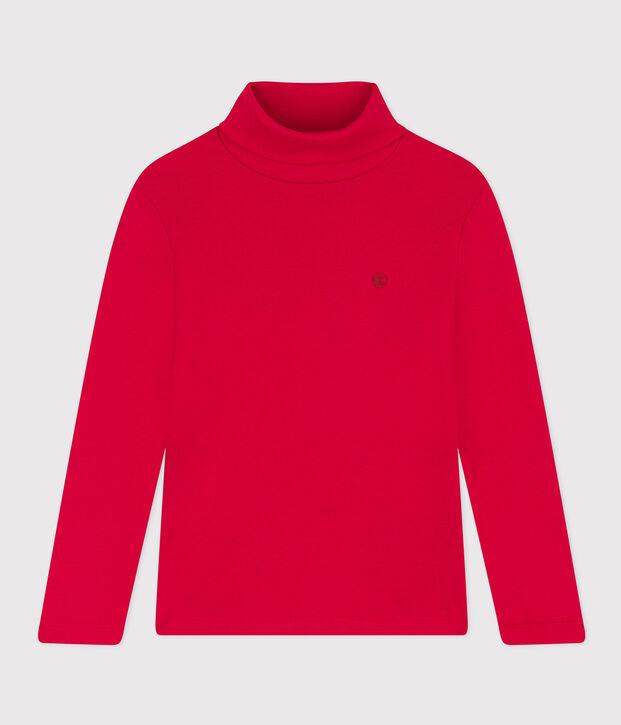 Prenda de cuello cisne de algod&oacute;n de ni&ntilde;a/ni&ntilde;o rojo