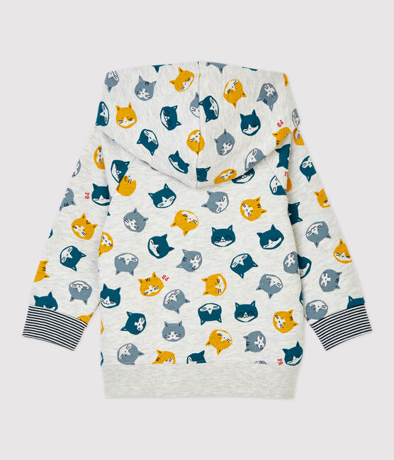 Sudadera de muletón de bebé. gris BELUGA/blanco MULTICO