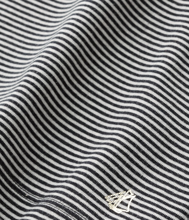 Camiseta de manga larga en milrayas azul/blanco