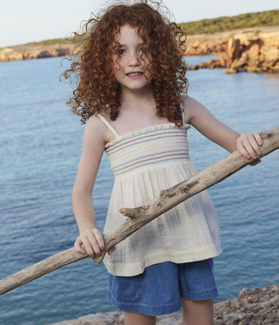 Blusa sin mangas de gasa de algodón para niña crudo AVALANCHE