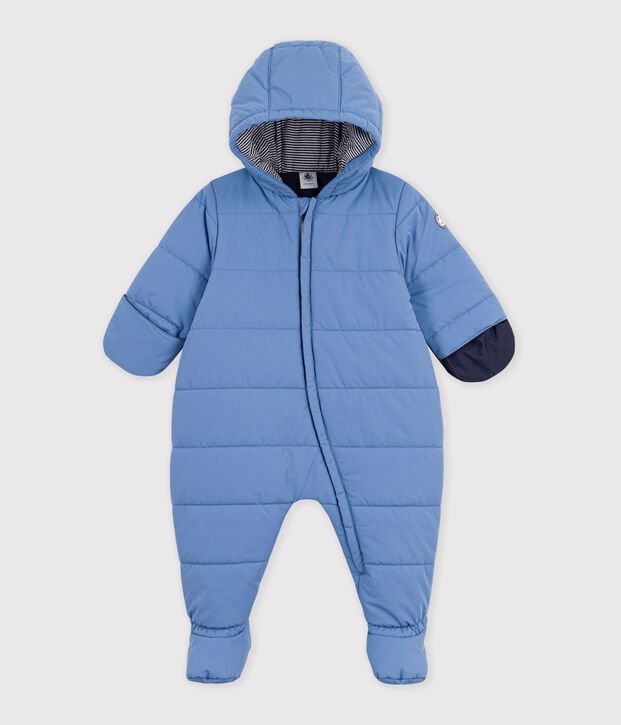 Buzo de poli&eacute;ster liso para beb&eacute; azul