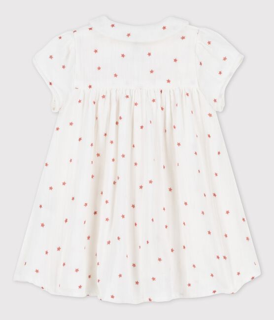 Vestido de manga corta de gasa de algodón ecológico para bebé blanco MARSHMALLOW/rojo OMBRIE