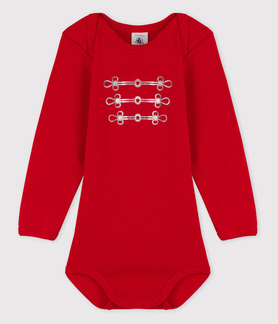 Bodi de manga larga de bebé niña rojo FROUFROU