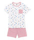 Pijama corto estampado y rayado para niño