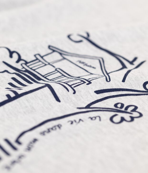 Camiseta de manga corta de algod&oacute;n de ni&ntilde;o gris