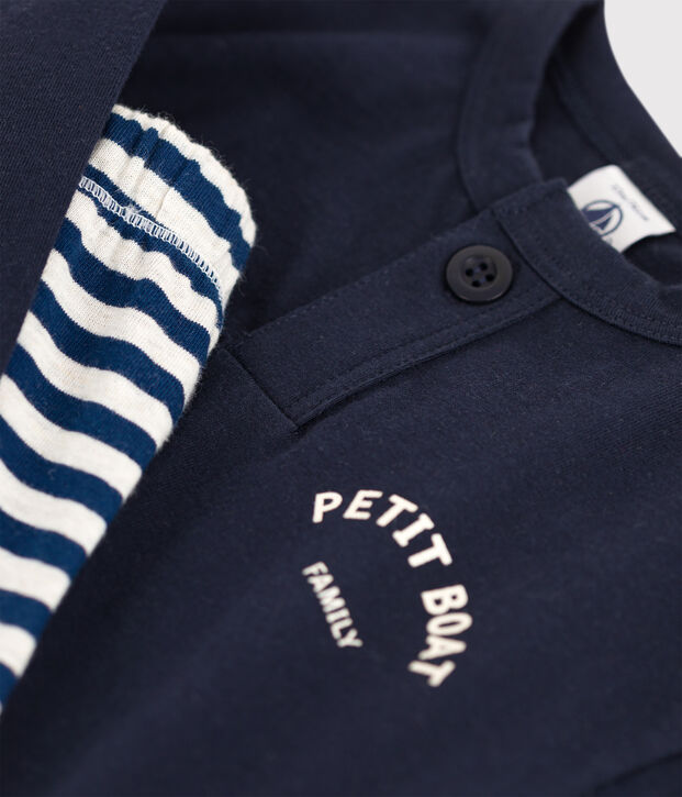 Conjunto de regalo para beb&eacute;: camiseta y pantal&oacute;n azul/blanco