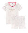 Pijama corto de corte muy ajustado para niña blanco MARSHMALLOW/blanco MULTICO