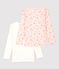 Juego de 2 camisetas de manga larga con estampado de princesas de niña de algodón variante 1