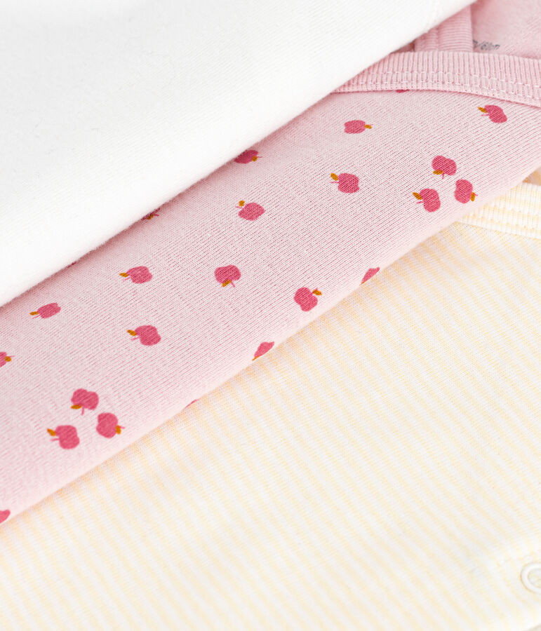 Juego de bodies cruzados y estampados de manga larga de algod&oacute;n para beb&eacute; multicolor