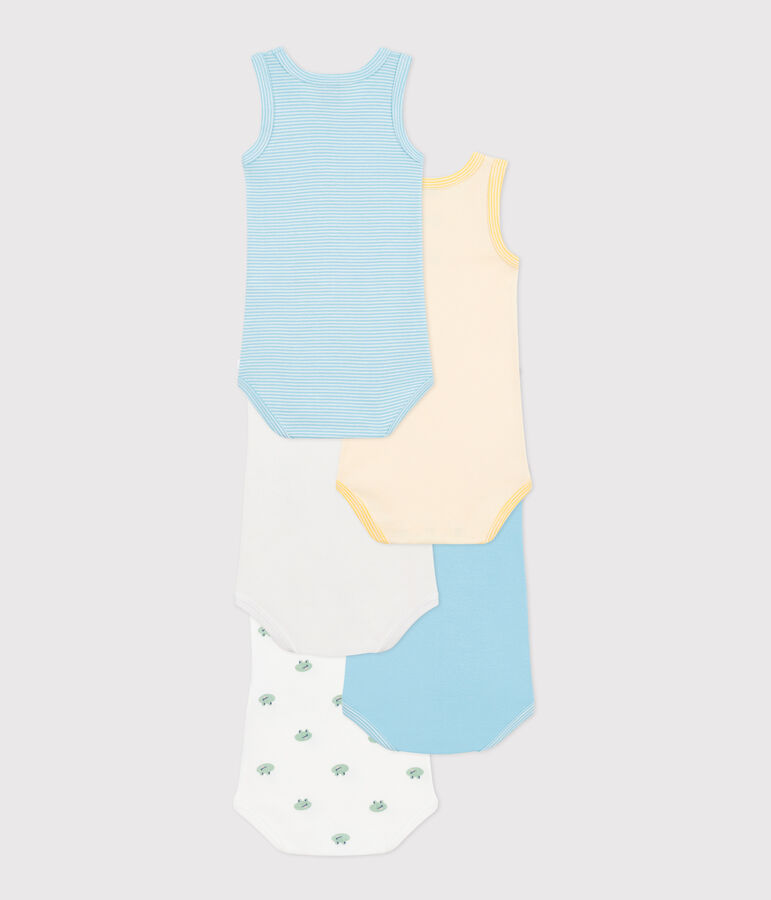 Juego de 5 bodis de algod&oacute;n sin mangas con estampado para beb&eacute; multicolor