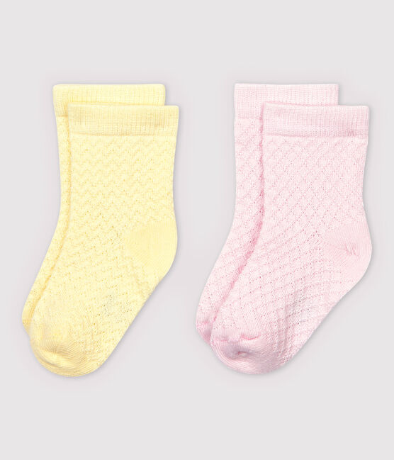 Lote de 2 pares de calcetines con relieve de bebé variante 1