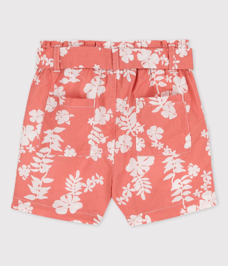 Shorts de popelina para ni&ntilde;a rosa/blanco