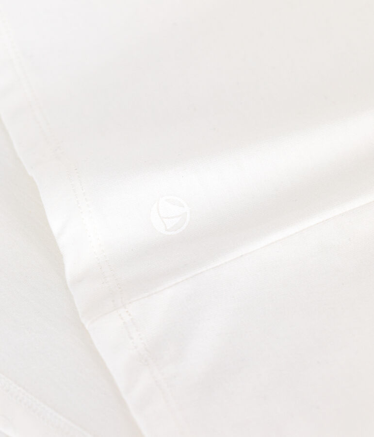 Camiseta Recta de algod&oacute;n liso para mujer blanco